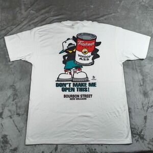 Vintage Whoop Ass Inc Shirt Men XL 90s Single Stitch Outhouse Bourbon Street USA